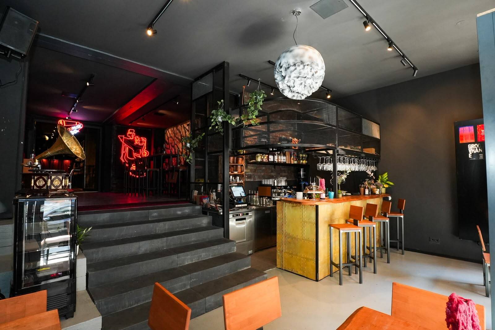 Hand-crafted cocktail on a concrete bar